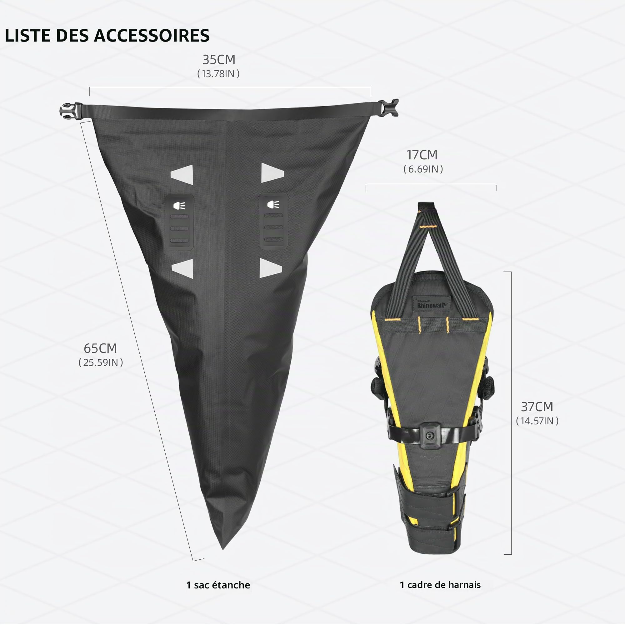 Rhinowalk Sac de selle de vélo étanche pour vélo de montagne et vélo de route