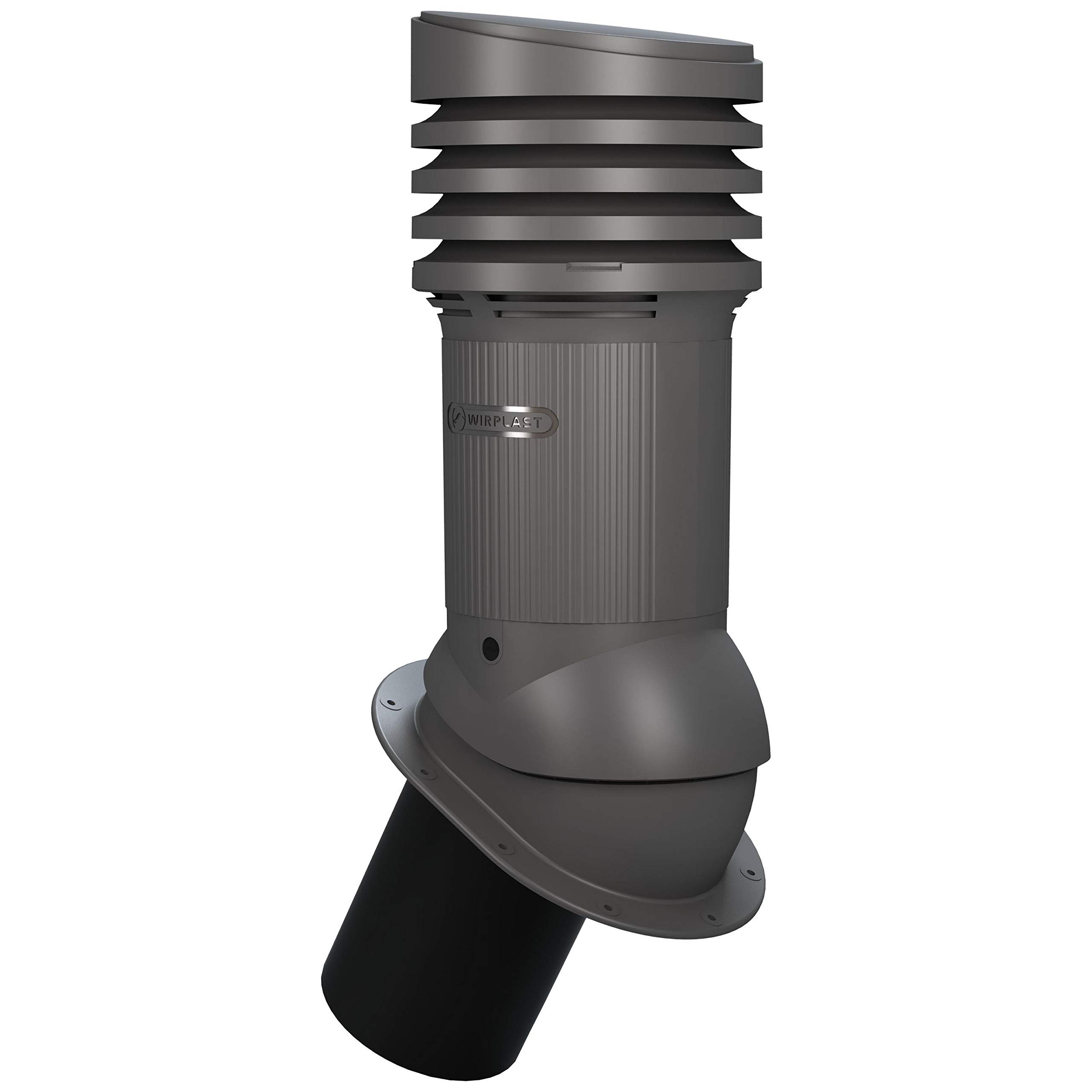 Entlüfterkamin NORMAL EVO 150 mm für Plattdach, Trapezblech, Doppelfalzblech (RAL 7024 - Graphit)