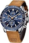 BY BENYAR Mens Watches Analog Quartz Chronograph Waterproof Dress Watch for Men Business Work Sport Casual Classic Stainless Steel Men's Wrist Watches Elegant Gifts for Men