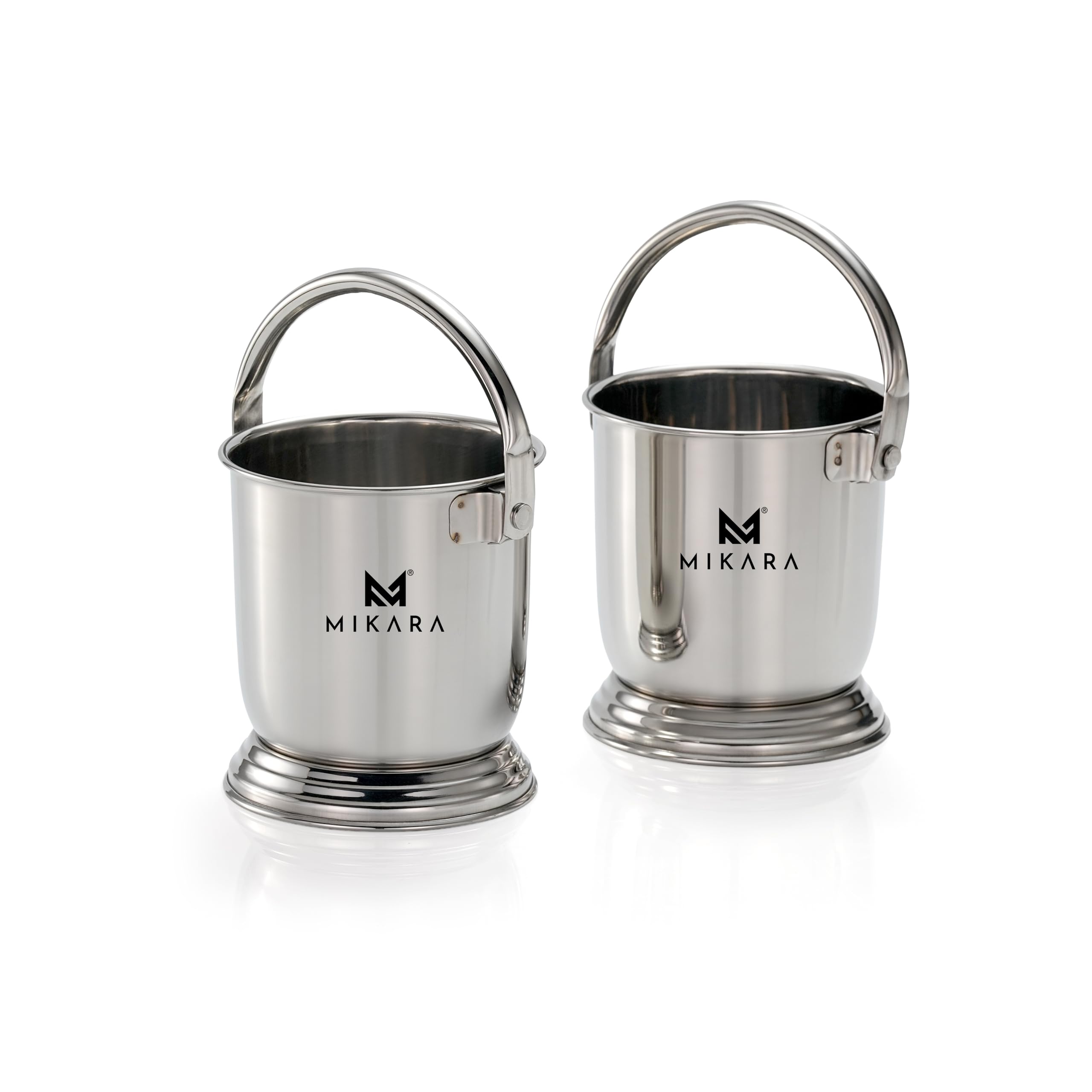 MIKARA Dal Serving Bucket Stainless Steel Bucket for Serving Dal (675ml (Set of 2 Hammer Design)) — Amazon image 9
