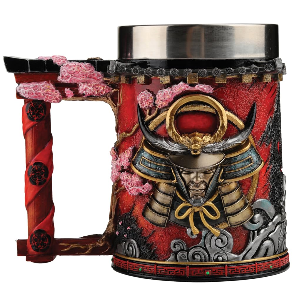 Nemesis Now Assassin's Creed Shadows - Boccale da birra in resina, arancione, ufficiale Assassin's Creed, inserto rimovibile in acciaio inossidabile, fuso in resina di alta qualità, sapientemente