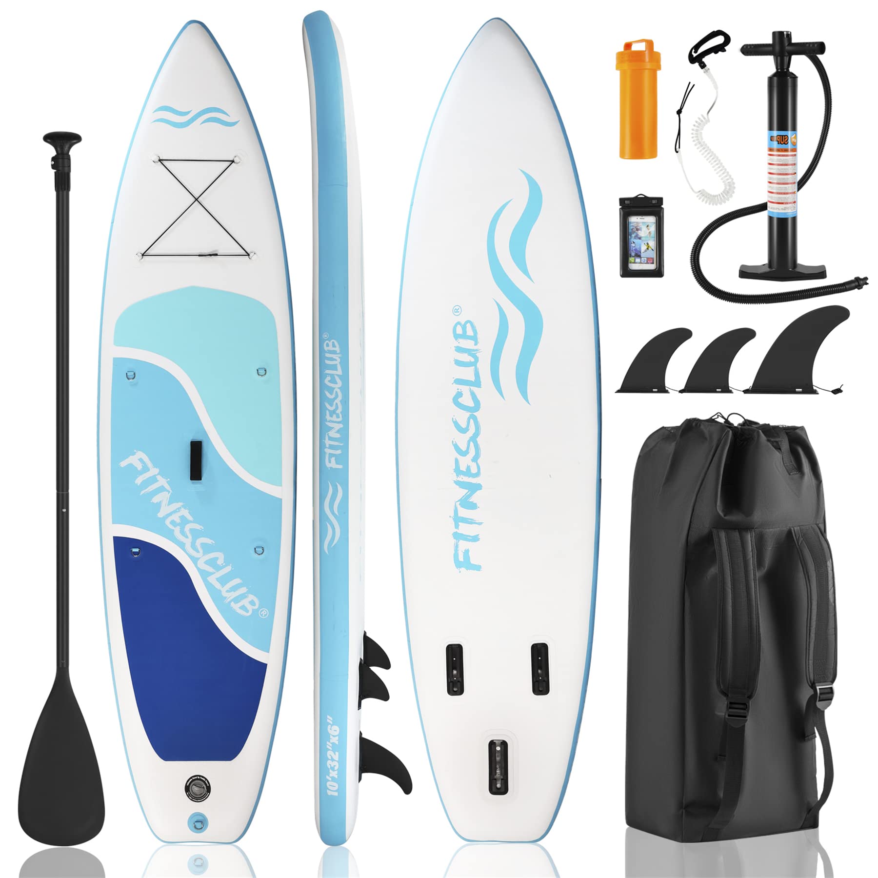 Inflatable Stand Up Paddle Board Surfboard（10FT/10.6FT)with Premium SUP Accessories including Paddle, Hand pump, Safety rope, Repair tool ,Safety Ankle Leash and Storage Bag inflatable & easy to carry