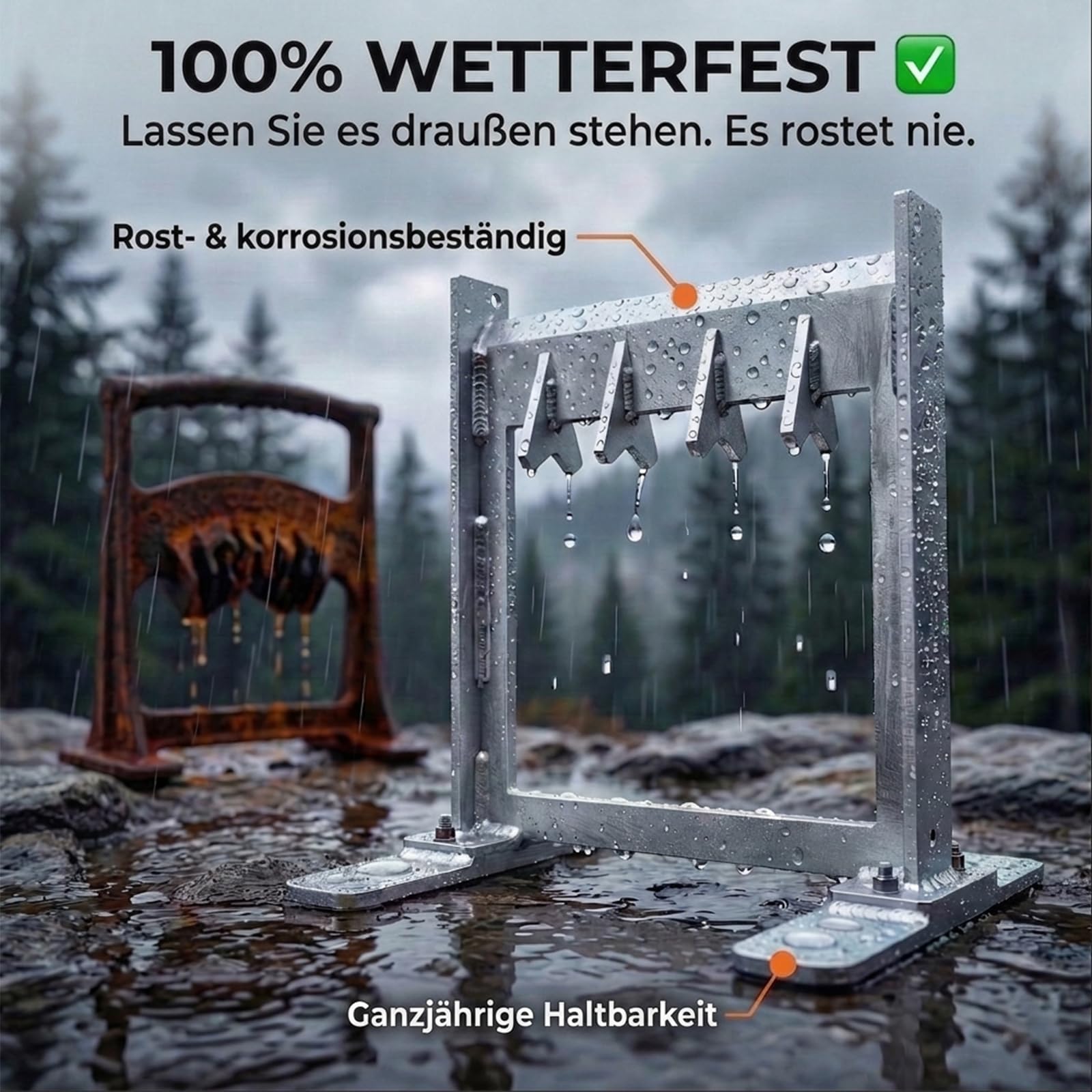 Manueller Holzspalter für Anzündholz mit Metall-Klingenschutz