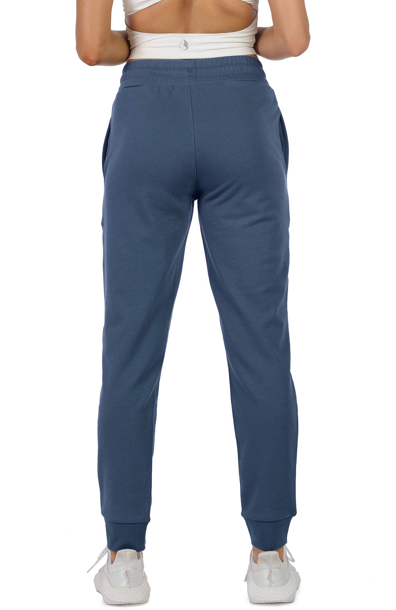 icyzone Pantalon de Sport pour Femmes en Coton Confortable avec Poches pour Fitness Gym Jogging