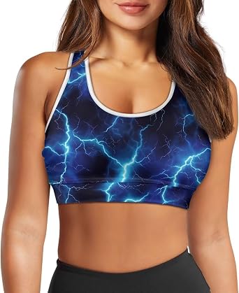 Sports Bras for Women Tank Tops with Back Pocket Yoga Bras Wireless Activewear Racerback Bras Large Bust Vest Tops