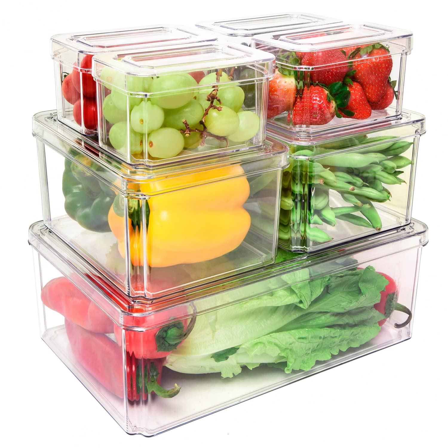 Buy Pomeat 7 Pack Fridge Organizers and Storage Clear, Plastic Storage