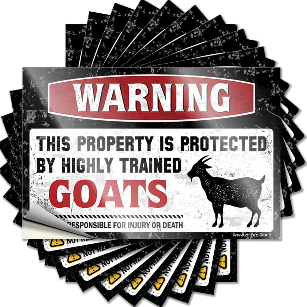Holiday Garage Bumper | Warning This Property is Protected By A Highly Trained Goat Fall for Science Decor(6X9CM)