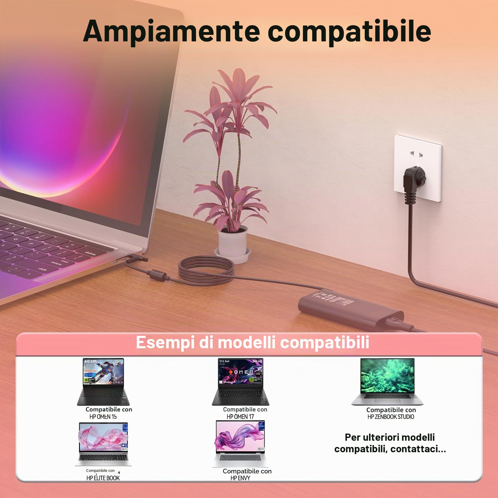 150W Alimentatore Caricatore per HP Omen 15 17 Pavilion Gaming 15 17 ZBook Studio G3 G4 G5 G6 G7 G8 Fury G7 G8 TPN-CA11 TPN-DA09 L32661-001 19,5V 7,7A Caricabatteria PC Portatile