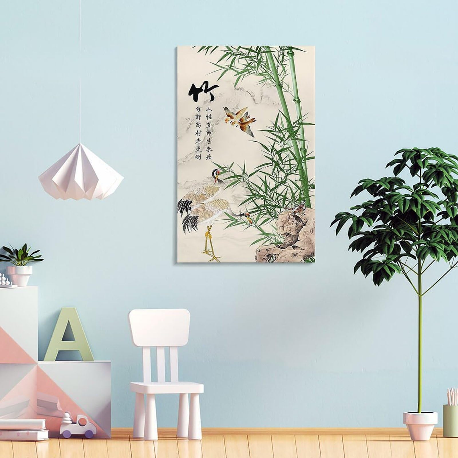 Amazon.co.jp: 竹の絵画 中国の伝統的な絵画 竹の絵画 壁掛けアート  