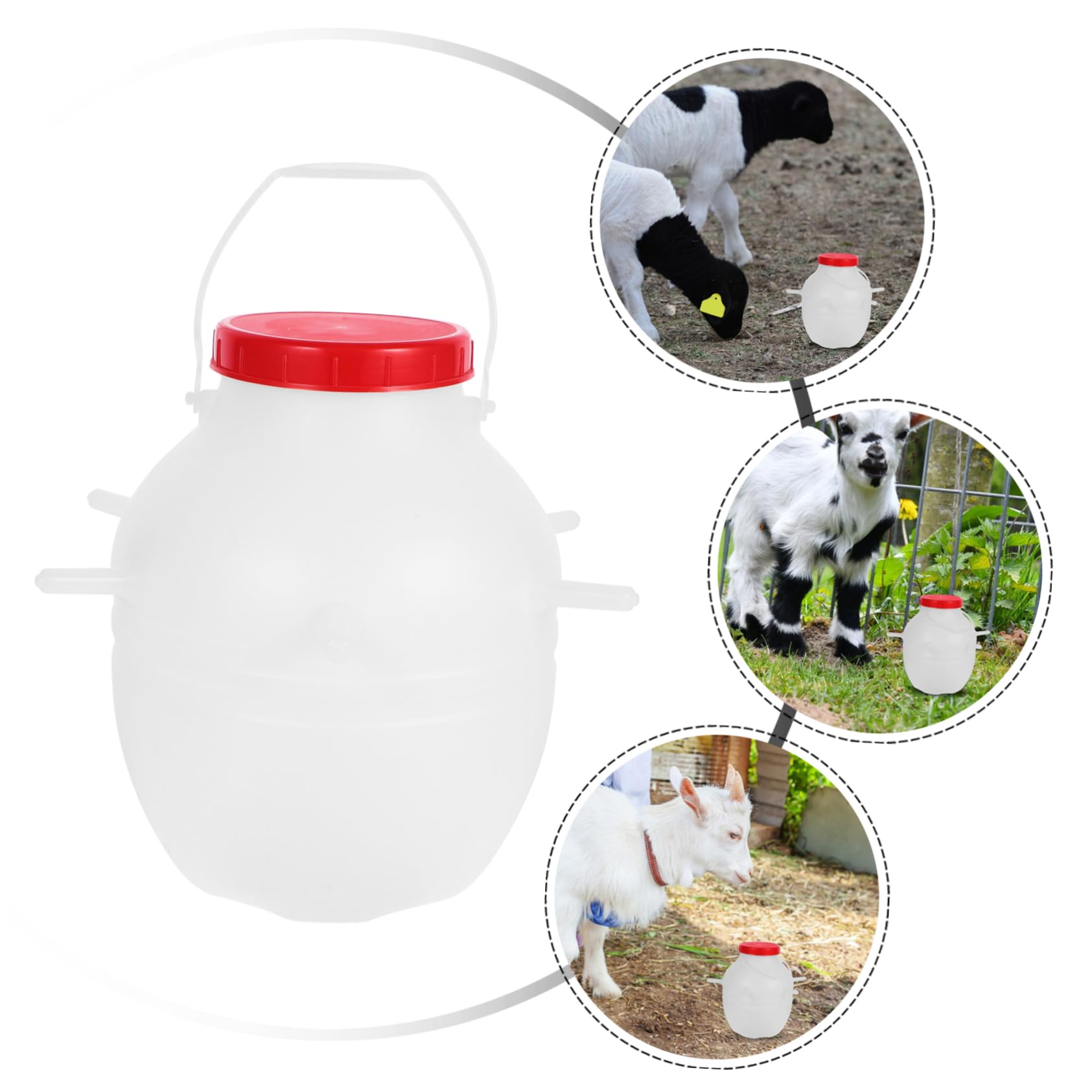Milisten Biberon per Agnelli 8l con Tettarelle in Silicone Secchio Alimentazione Grande Capacità per Capre e Animali Ragazzo Ragazza
