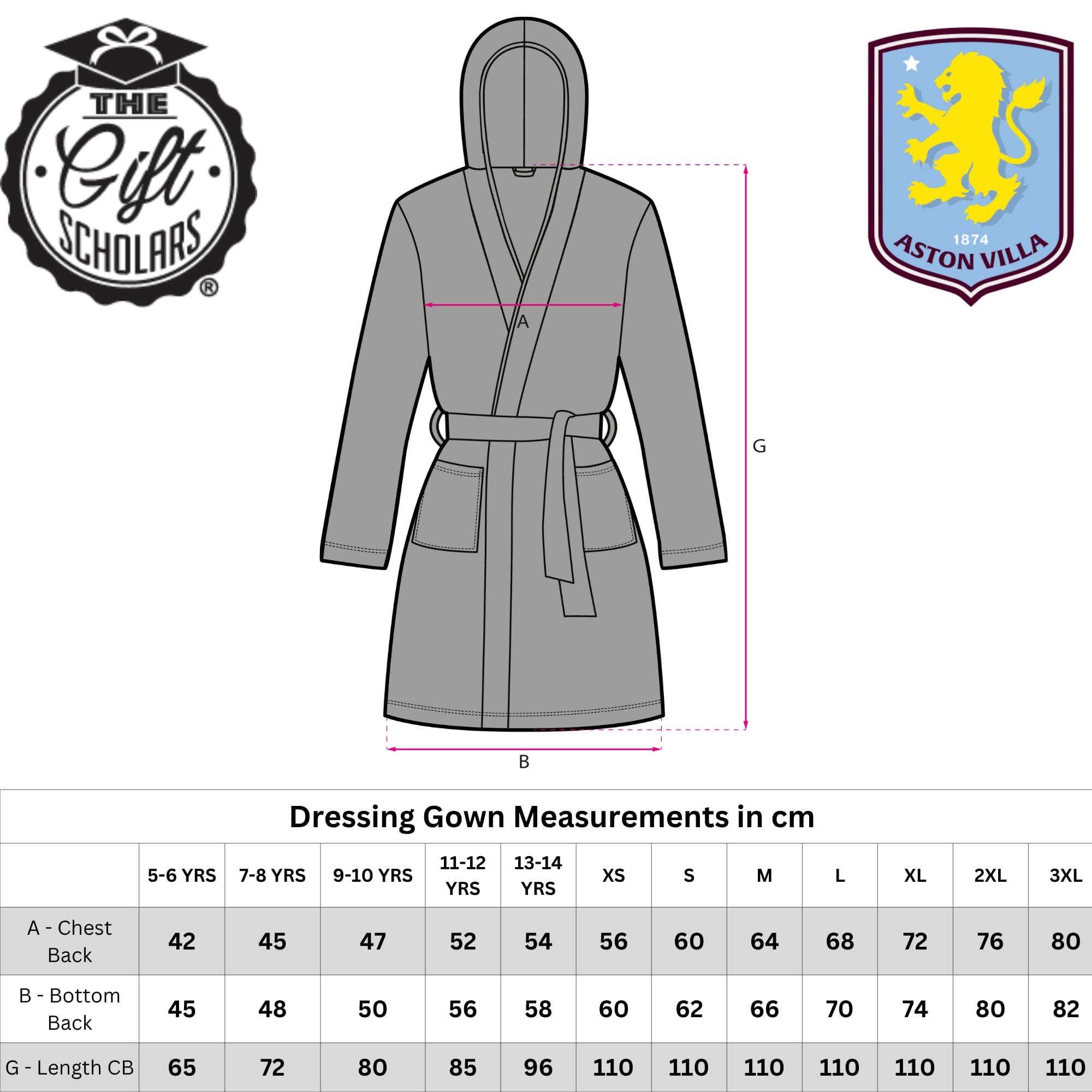 The Gift Scholars Aston Villa Men's Dressing Gown