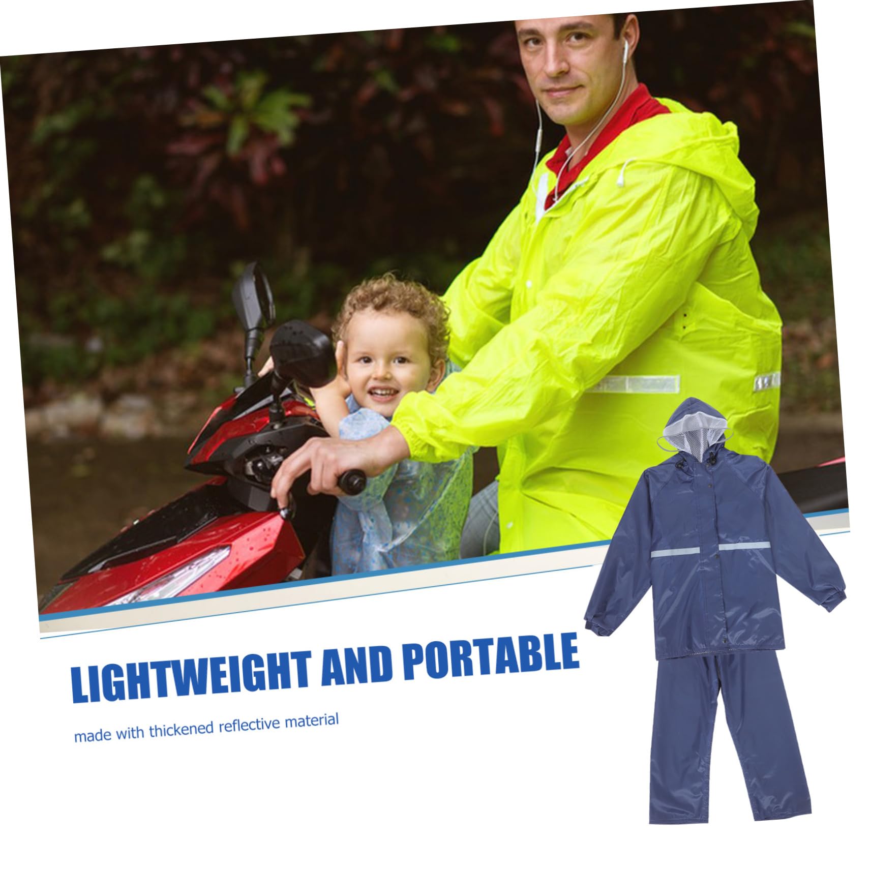 Veemoon Traje De Lluvia Reflectante para Motocicleta Y Bicicleta Impermeable De Doble Capa para Adultos Unisex para Actividades Al Aire Seguridad Nocturna