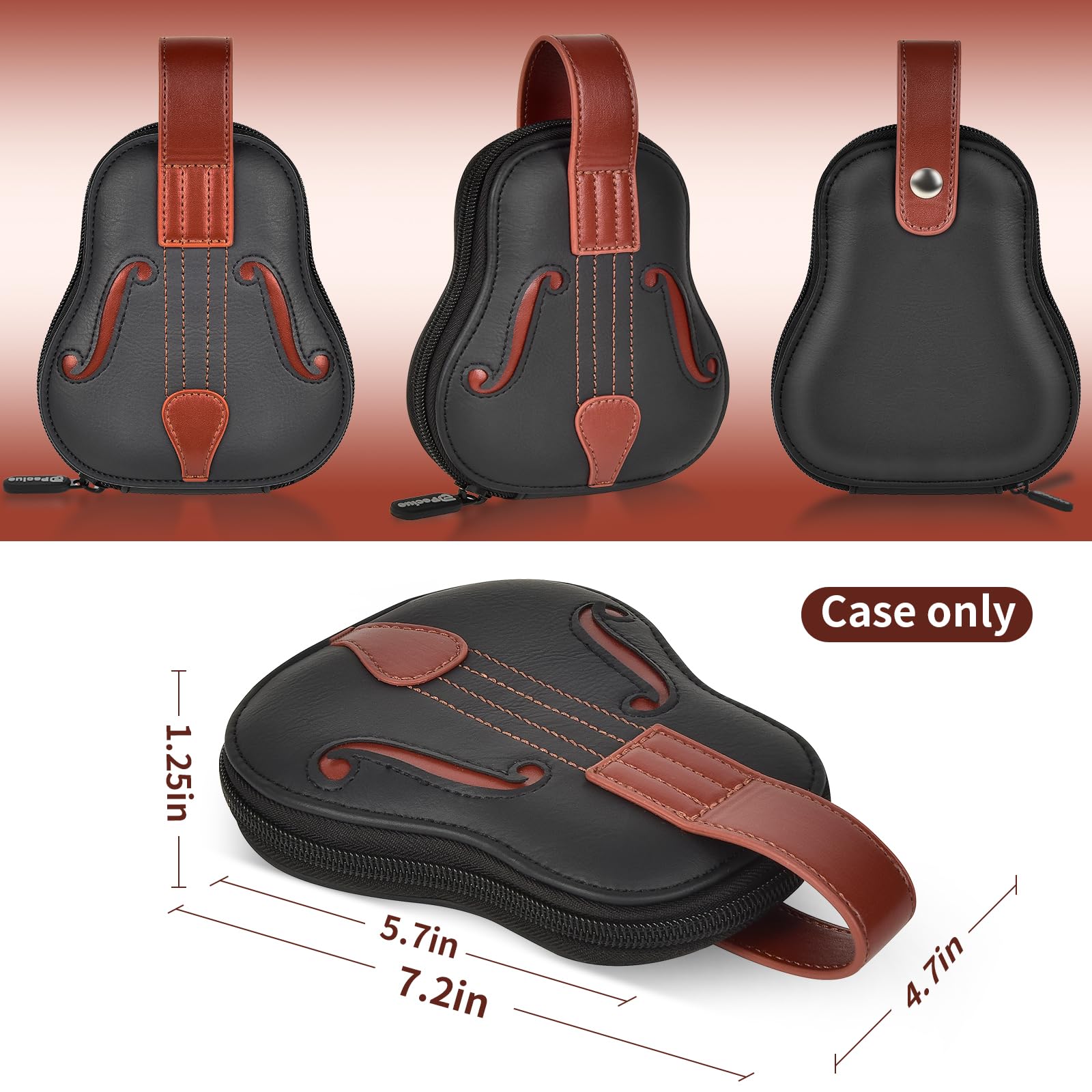 Gitarrenplektren-Halter für 24+ Packungen, Auswahl an Zubehör, Aufbewahrungstasche für Rotopata/Jim Dunlop/für Picko-Plektren für Akustik-, E-Gitarren, Bass-Ukulele (nur Box)