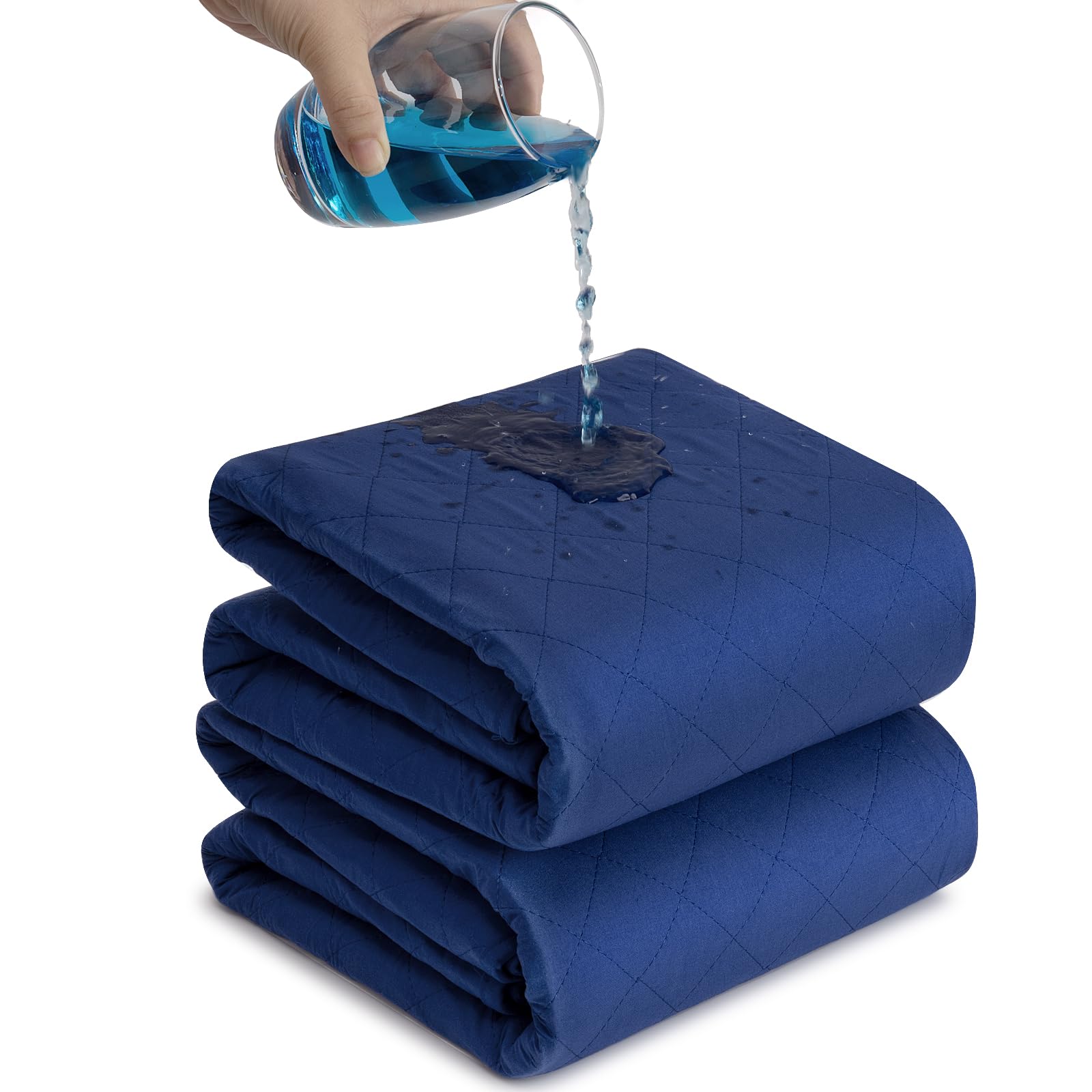 Brosive Bed Pads Waterproof 36x72 Inch (2 Pack), Extra Large Washable Pads for Incontinence, Navy Blue Ideal for Elderly, Adults, Kids and Pets