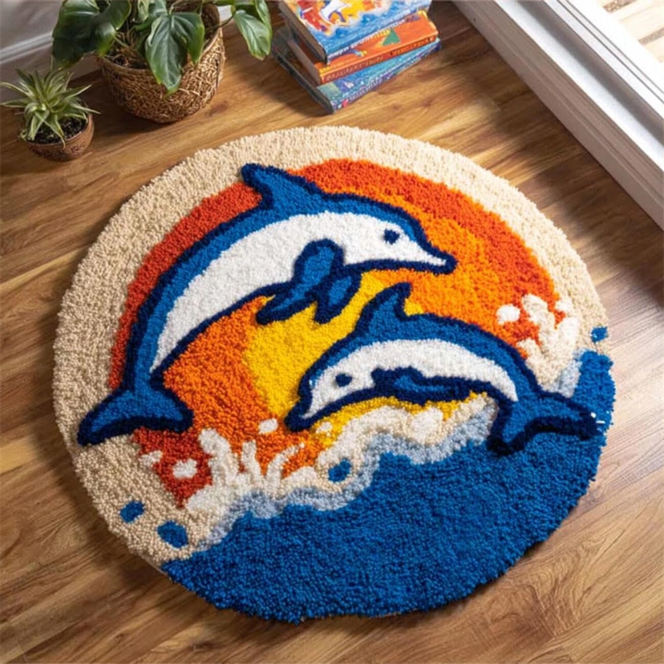 Kitquiver Tapestry Kits for Adults Cartoon Dolphin 100x100cm