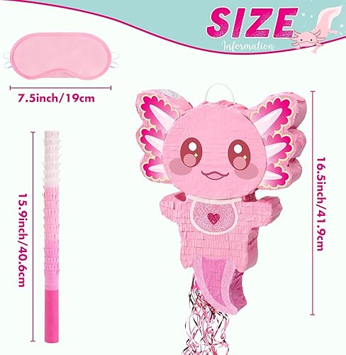 Miniatura 249 de WERNNSAI - Piñata de sirena plegable, piñata de cumpleaños con flecos que incluye cuerda para jalar, venda y bate. Decoraciones