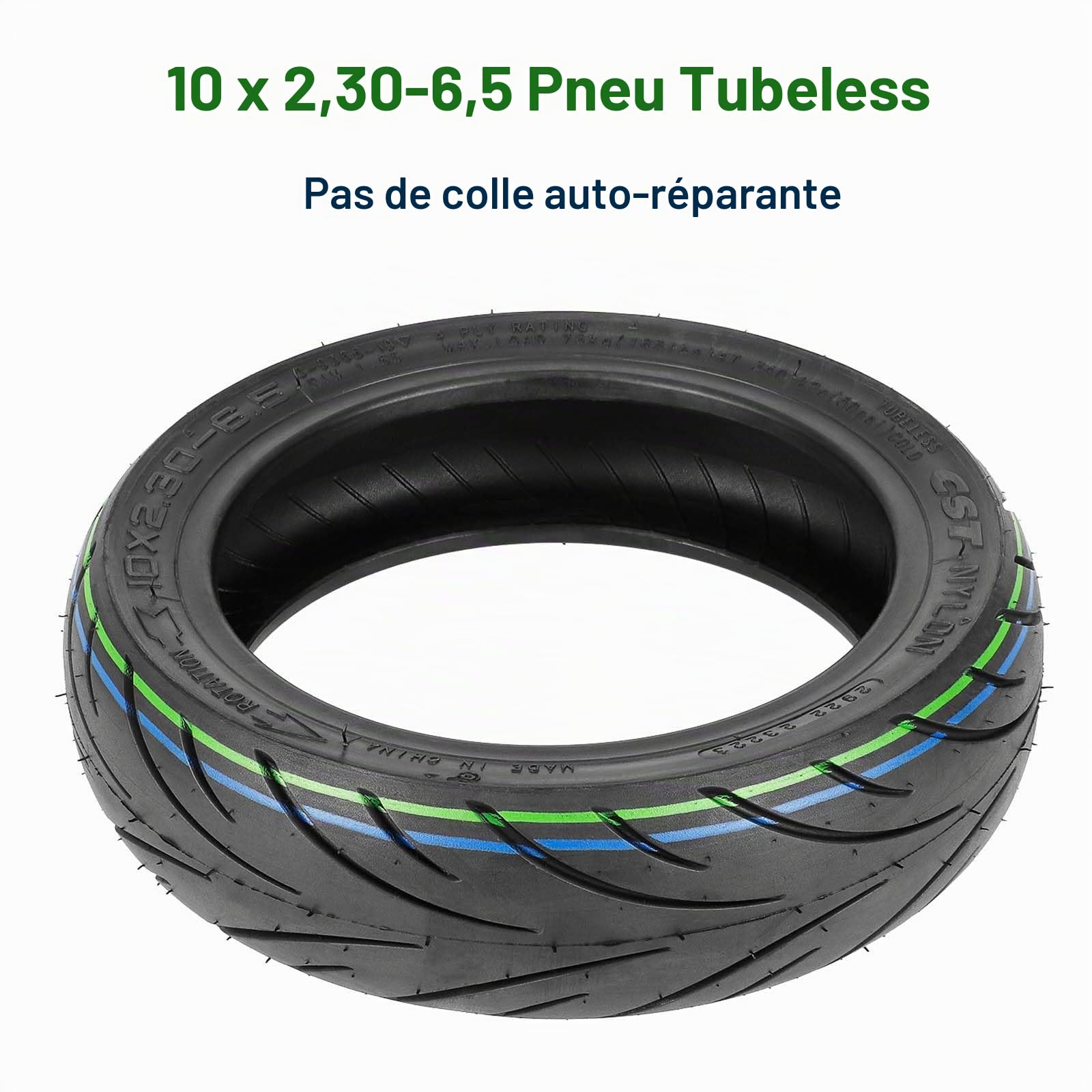 10 x 2,30-6,5 Pneu sans Chambre à Air pour NIU KQi2 / KQI2 Pro Scooter électrique (2 Pièces)
