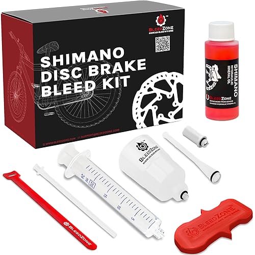 BleedZone Shimano Brake Bleed Kit with 60ml Mineral Oil- Hydraulic Brake Bleed Kit for Shimano Disc Brakes, Bike Brake Bleeder Kit, and Mineral Oil Brake Maintenance