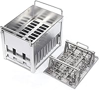 Vista 13 de 20PCS Stainless Steel Frozen Popsicle Molds,Commercial Popsicle Mold Ice Cream Stick Holder,Ice Cream Pops Bars Maker Freezer Tray,Silver 0.8mm