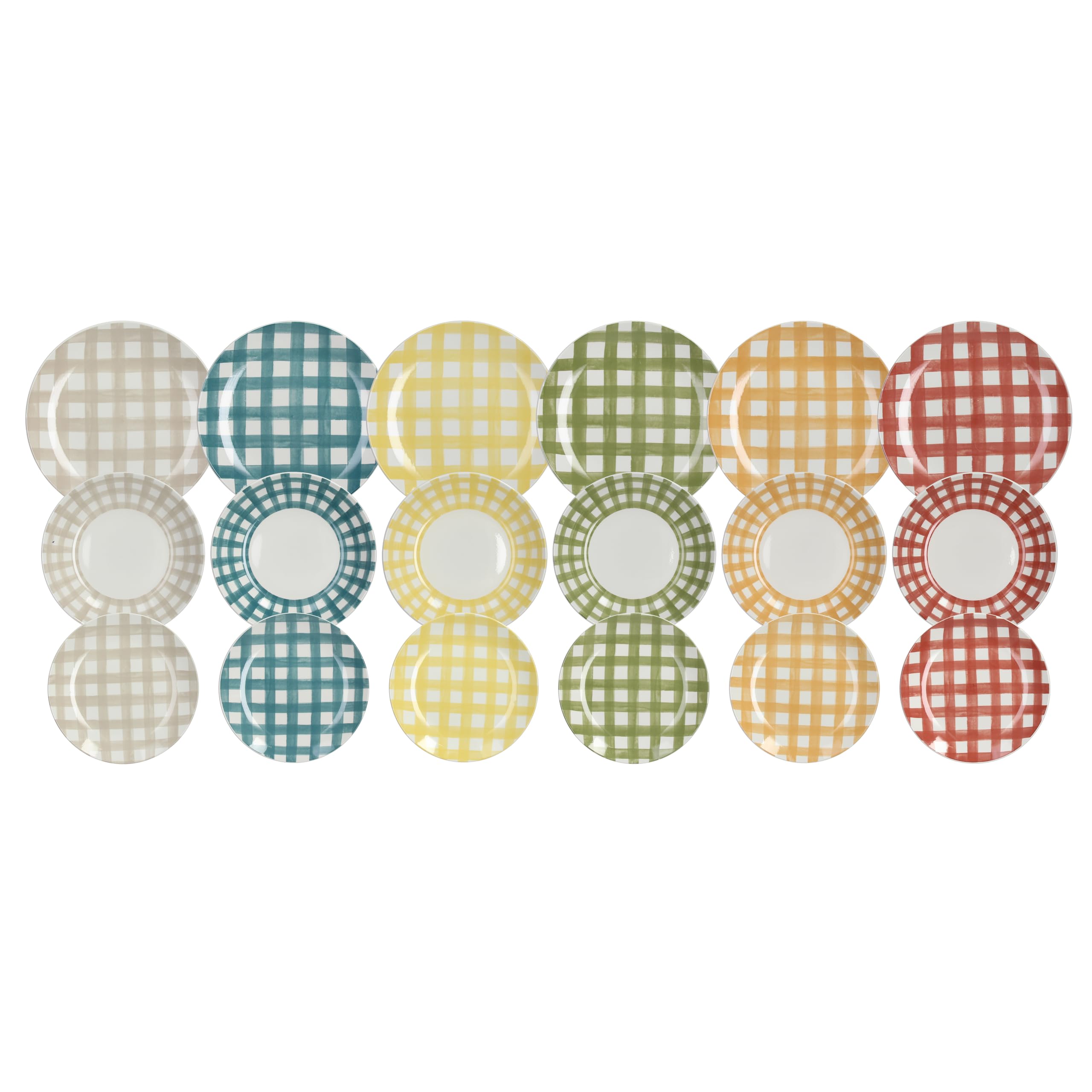 Tognana Caledonia, service de vaisselle 18 pièces pour 6 personnes, en porcelaine, multicolore
