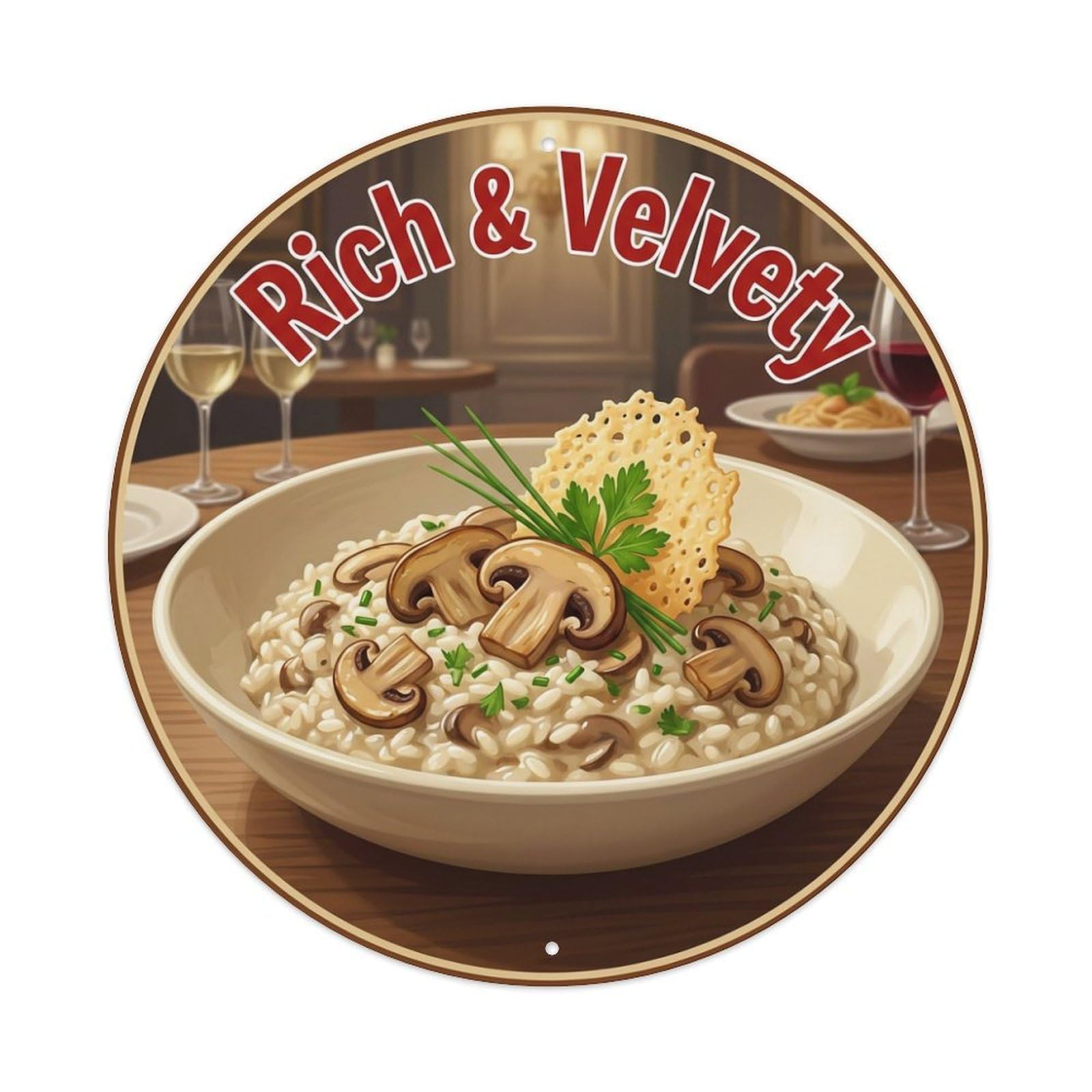 Metal Tin Sign Risotto Creamy Gourmet Food