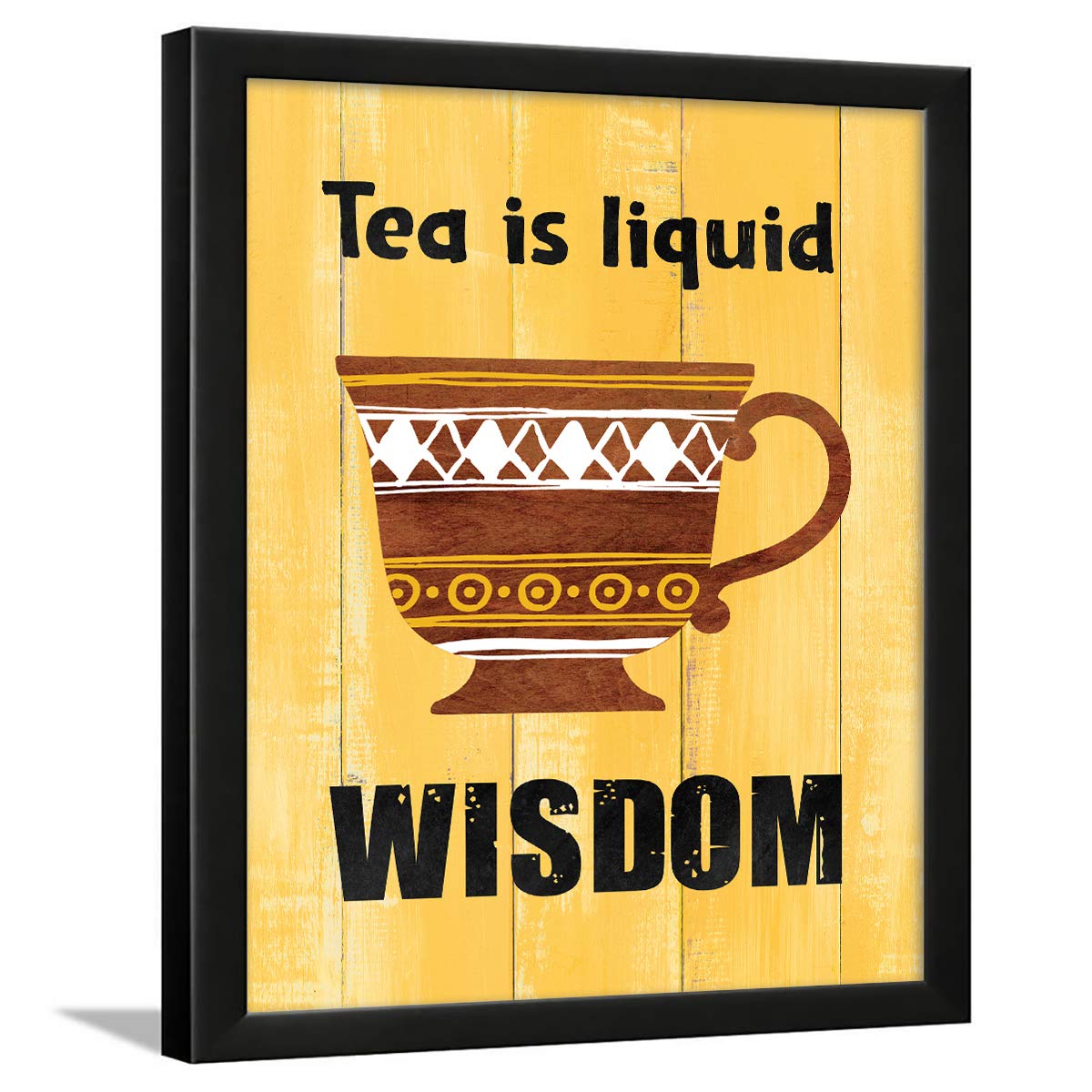 Chaka Chaundh – Tea Quotes Frames - Tea Quotes Wall Frames - Kitchen Quotes Frames - Tea Posters for Wall Framed - Tea Poster Framed - Dining Quotes Frame - (13.5 X 10.5 Inches) (Wisdom yellow - Tea)
