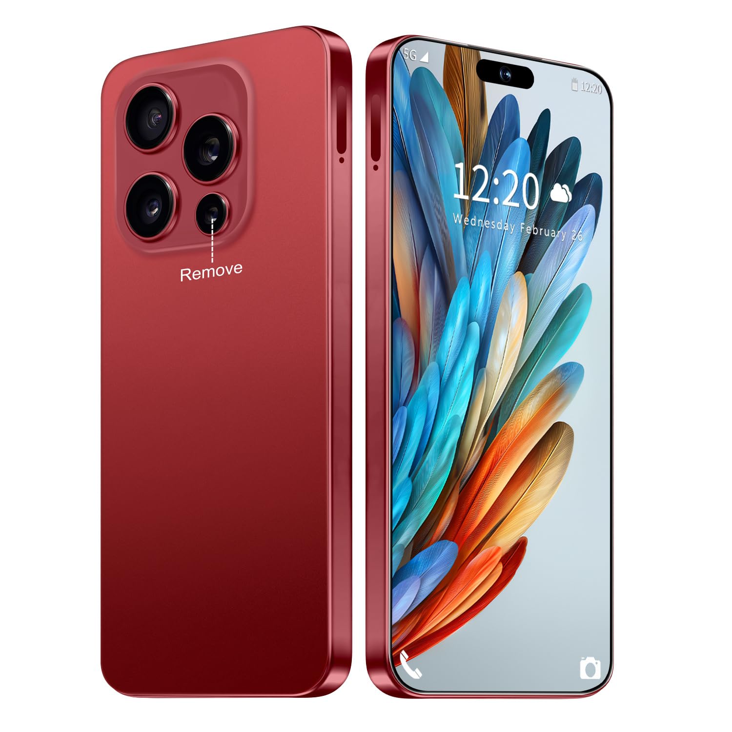 BVNA I16PROMAX 16GB+1TB 6.99" HD Screen Smartphone Unlocked Cell Phone,Battery 7000mAh Unlocked The Phone, Android 14 Fingerprint Button Unlock/Photos