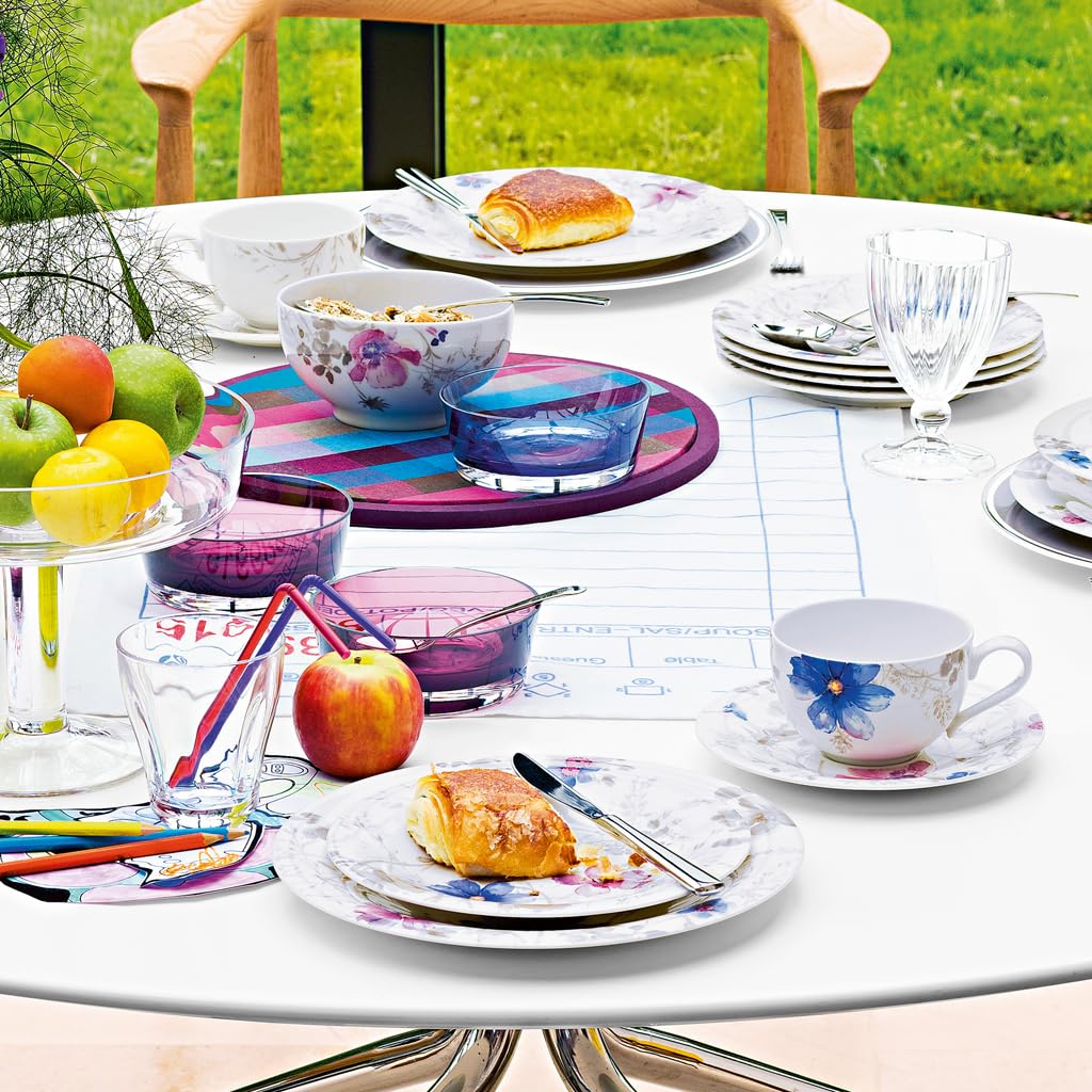 Villeroy & Boch Mariefleur Gris Servizio da Caffè per 6 Persone, Porcellana Premium, 18 Pezzi, Bianco/Blu/Grigio
