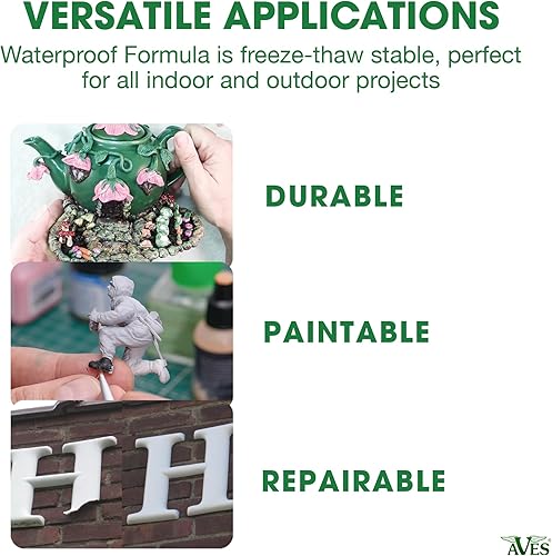 Miniatura 5 de Aves FIXIT - Compuesto de reparación multimedia, compuesto de modelado de 2 partes (A y B), arcilla autoendurecente duradera e impermeable de 1