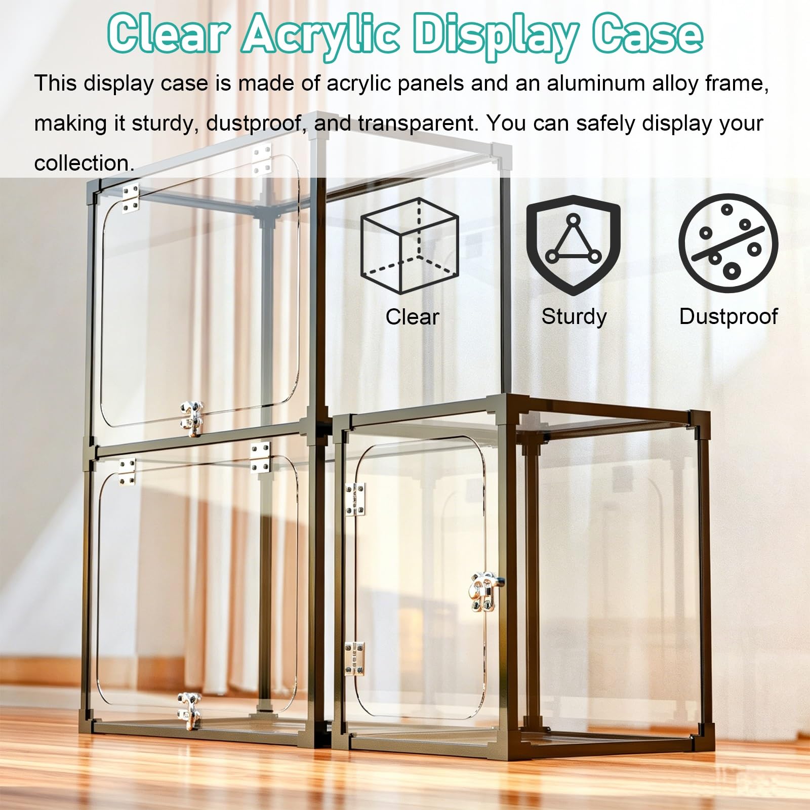 Teca Plexiglass Teche in Acrilico Trasparente per Esposizione di Oggetti da Collezione (Misure: 30x20x20, 45x35x35, 70x60x60 Cm) – Vetrina Espositiva Apribile(15x15x30cm/6x6x12inch)