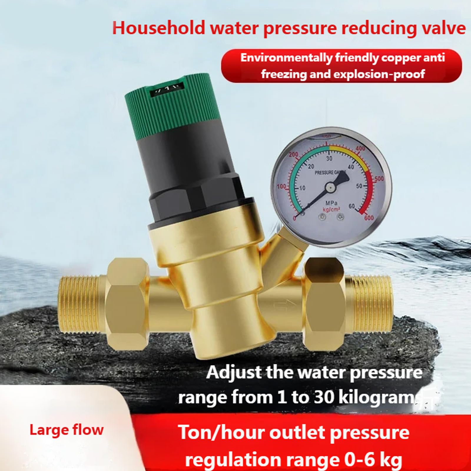 DN15 Wasserdruckregler-Ventile sorgen für stabile Durchflusse, verhindern Lecks, einfache Sicherheitsventile für Hauswassersysteme