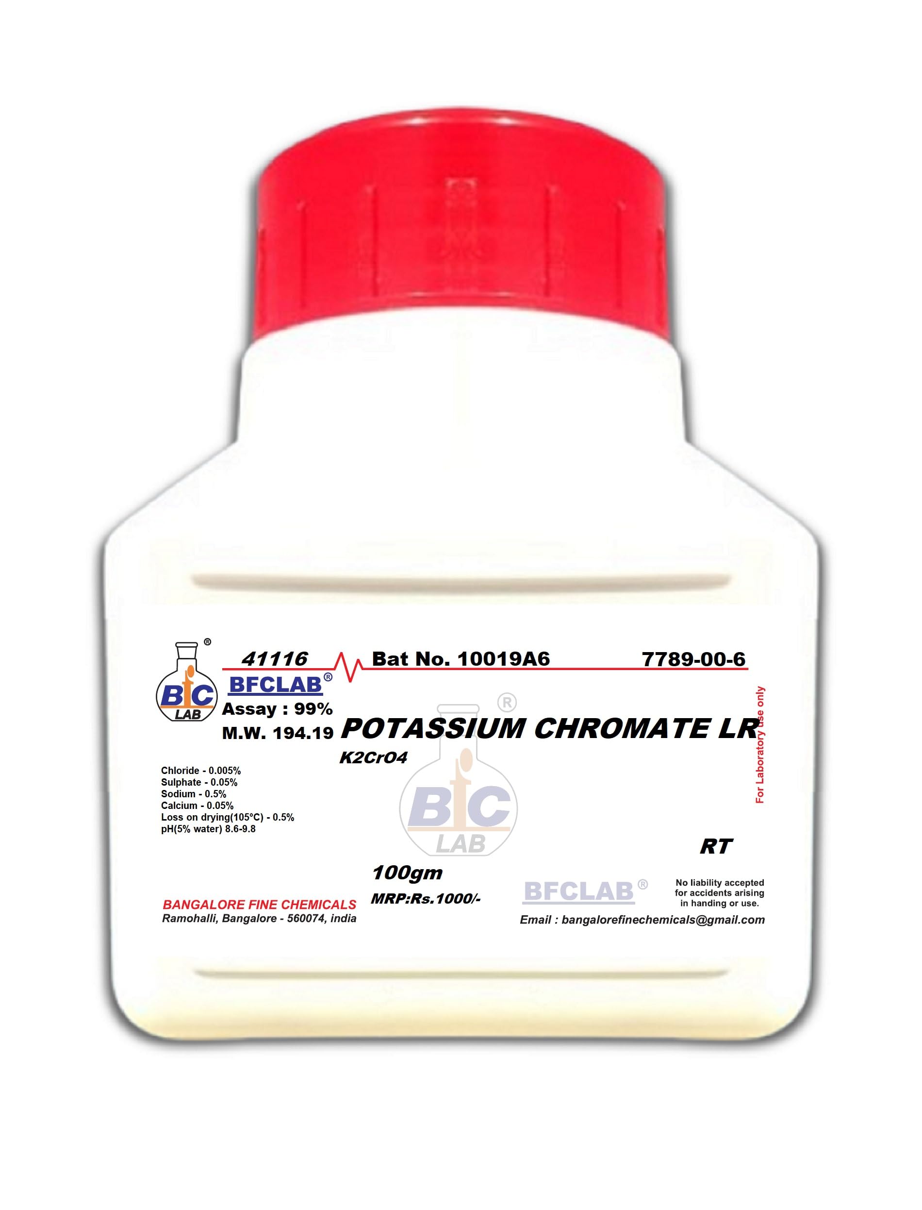 POTASSIUM CHROMATE LR - 100gm CAS No:7789-00-6 (K2CrO4)-image-18