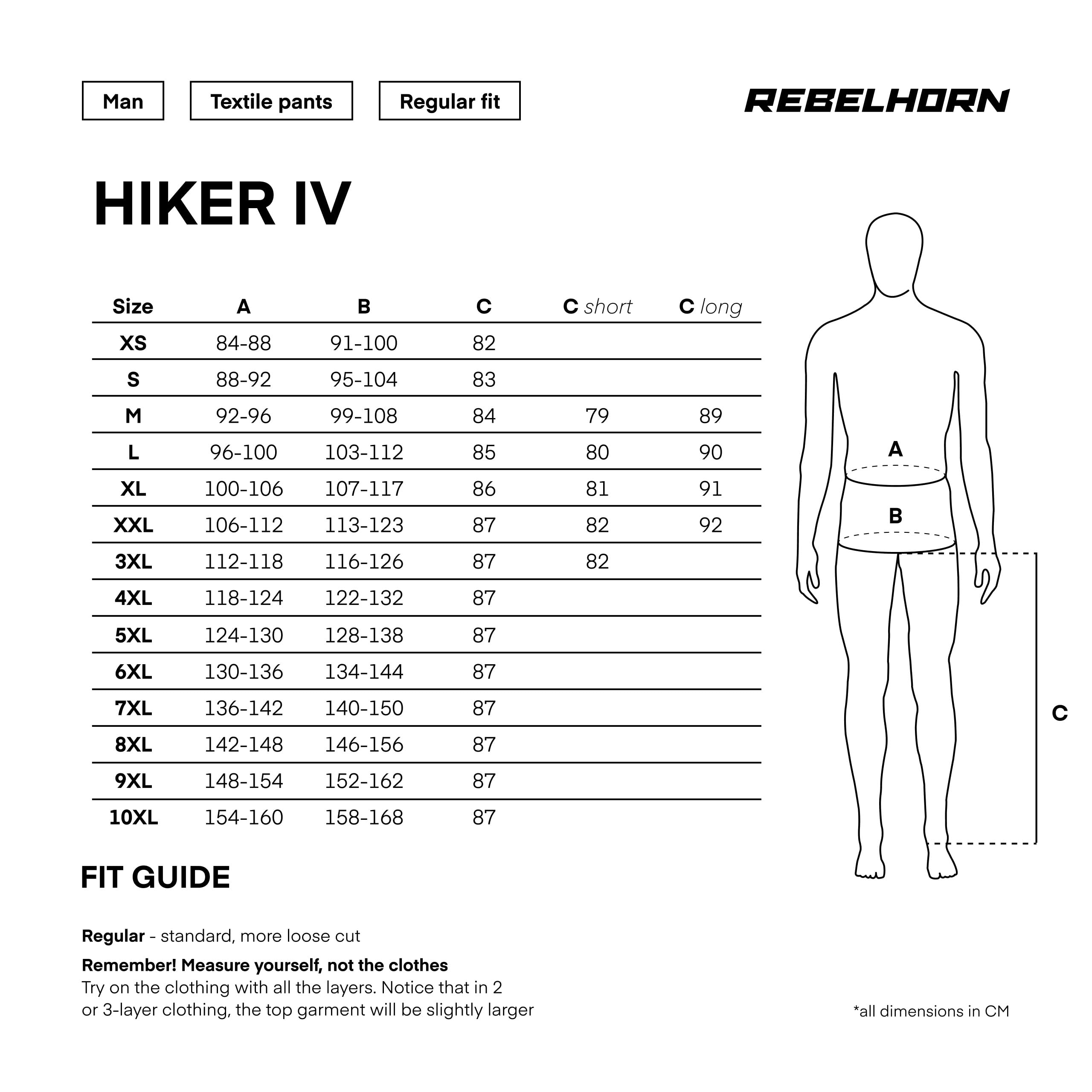 REBELHORN Hiker IV Pantaloni da Moto Uomo | Tessile | Protezioni per Ginocchia e Fianchi Livello 2 | Membrana HydraShield | Canali di Ventilazione | 3 Lunghezze delle Gambe | Taglie Fino a 10XL