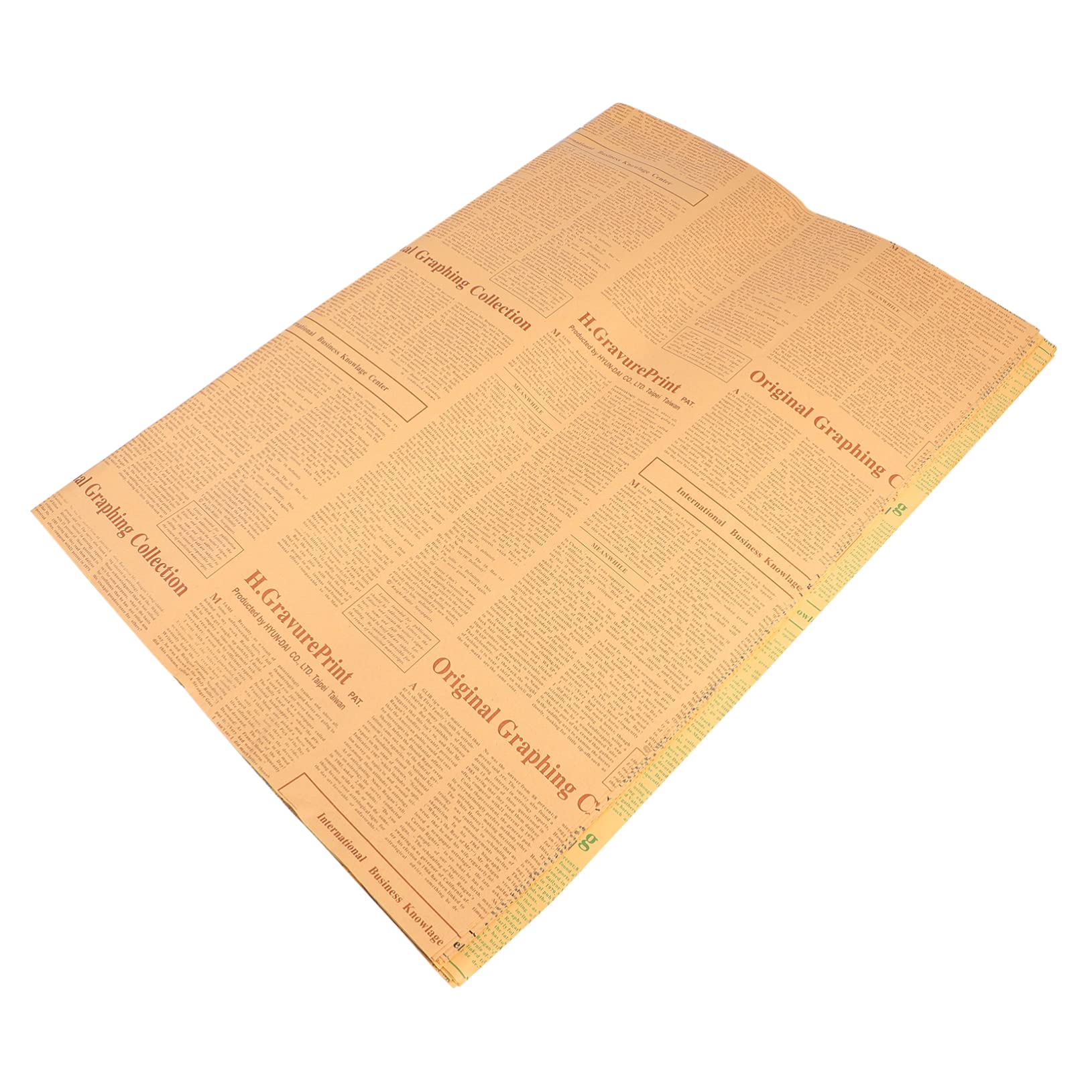 Papel de Envolver Flores Retro 20 Piezas Kraft Estilo Periódico