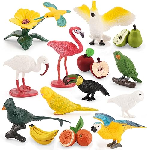 VonkoTuo Juego de juguetes de granja, 14 piezas, figuras de animales de granja, cerdo, caballo, granero, tractor, juguetes, decoración de pasteles,