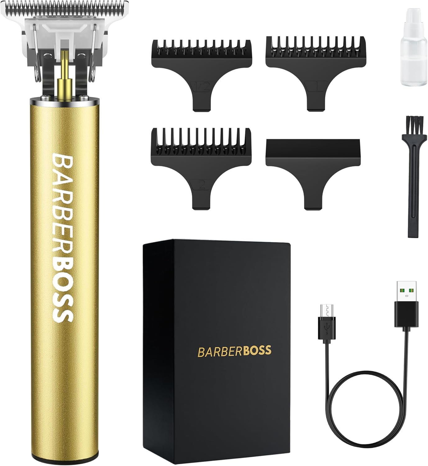 Barberboss baardtrimmer heren en draadloze tondeuse heren, tondeuse voor herenkapsel, tondeuse heren precisiedetailtrimmer QR-2070