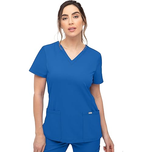 for Women 3002 Chloe 2 Pocket, Women Scrubs Top V-Neck Regular fit - Stylish Medical Scrub Tops for Women