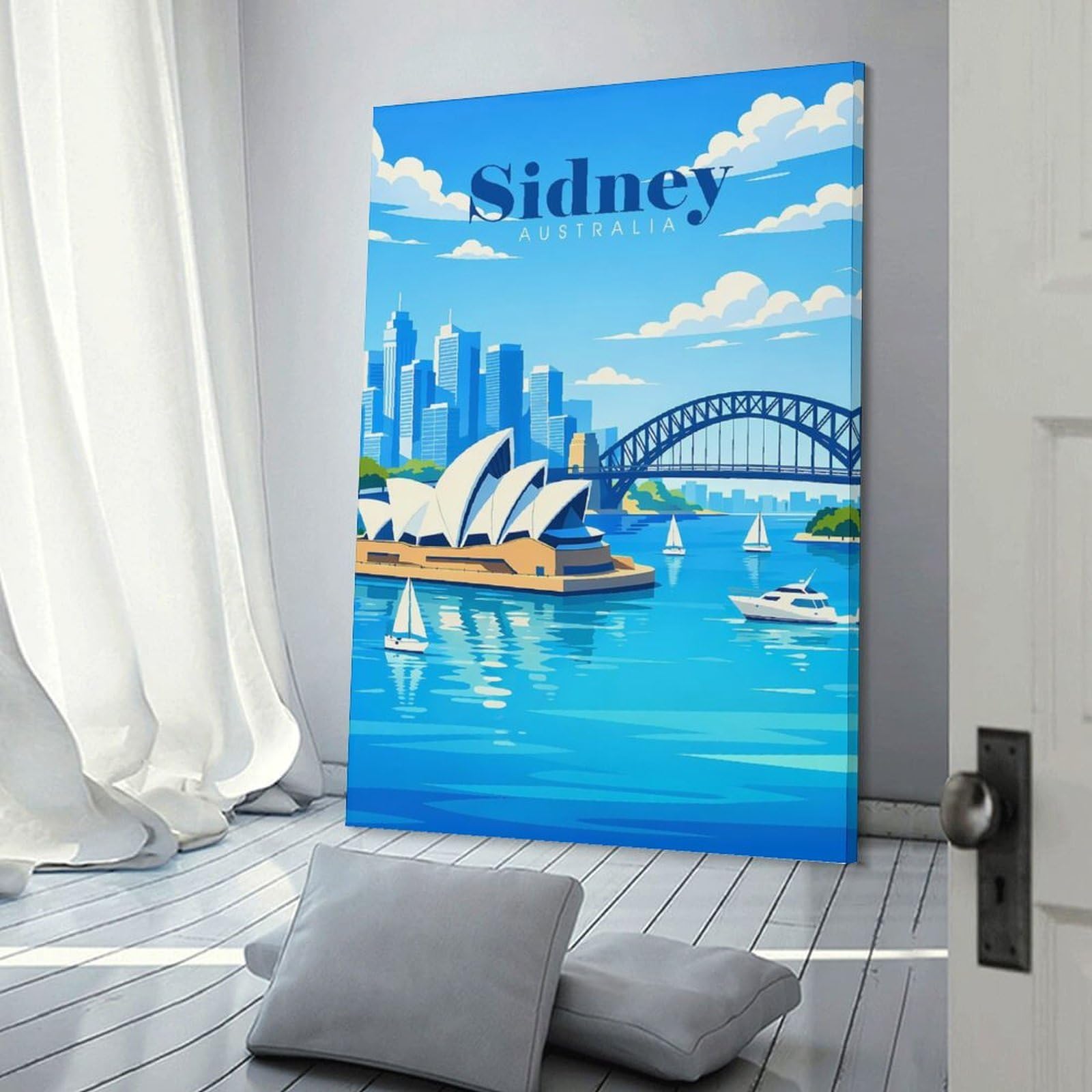 Junmoney Sydney Australia Travel (3) Decorative Canvas Print, 24x36inch(60x90cm), for Study, Office Or Focused Interiors, Canvas Wall Decor for Creative Rooms