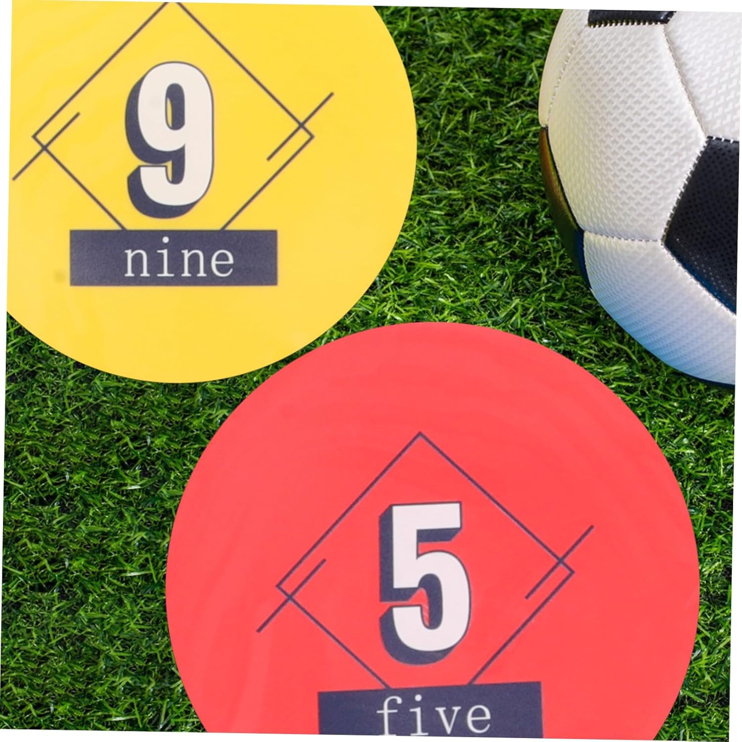 YARNOW 10pcs Numbered Spot Markers for Soccer Practice Flat Disc Markers 1-10 Discs for Training Agility Equipment Material