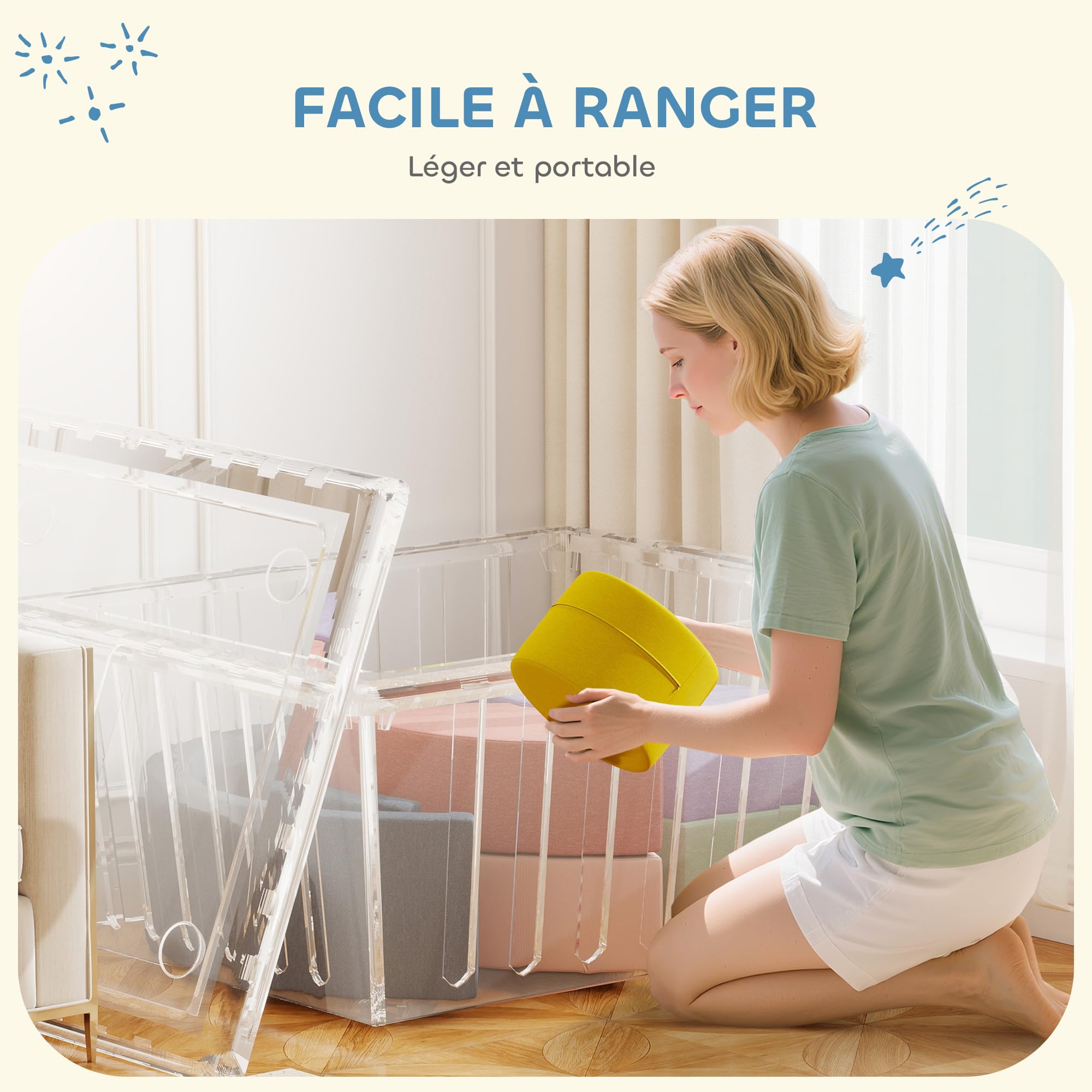 AIYAPLAY Parcours motricité bébé en Mousse 7 PCS, Module motricité bébé avec Housse Lavable, Jouets éducatifs Ramper et Grimper pour Enfants d'âge préscolaire, Multicolore