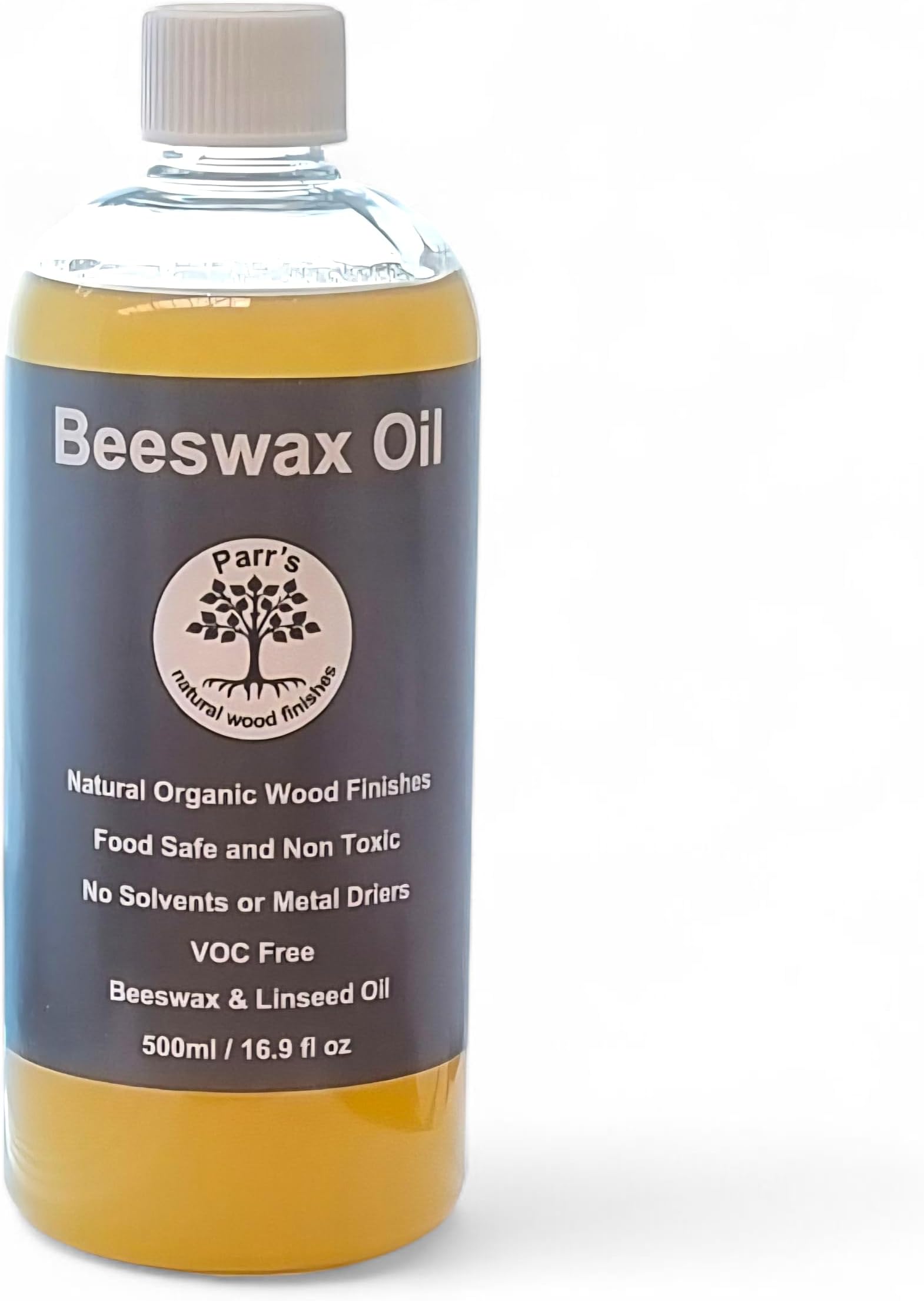 Beeswax Oil for Wood - 500ml - All Natural Beeswax & Polymerised Linseed Oil -Voc Free & Environmentally Friendly- Cutting Boards, Butcher Block Oil, All Internal Woodwork & Food Safe.