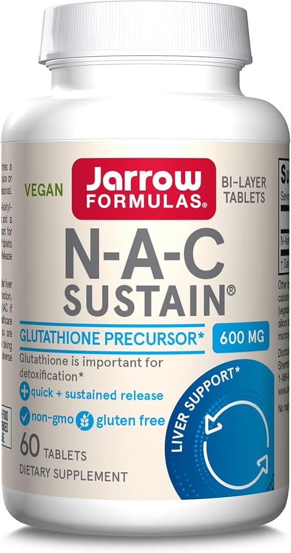 N-A-C Sustain Supports Liver and Lung Function by Jarrow Formulas - 600 mg, 100 Sustain tabs