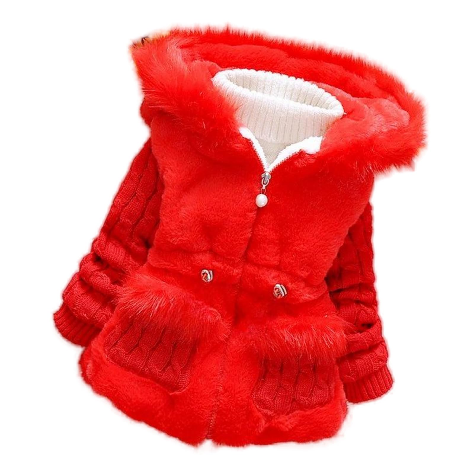 HYYSXBW Baby Girls Infant Winter Knited Fur Outerwear Coats Snowsuit Clothing Jackets
