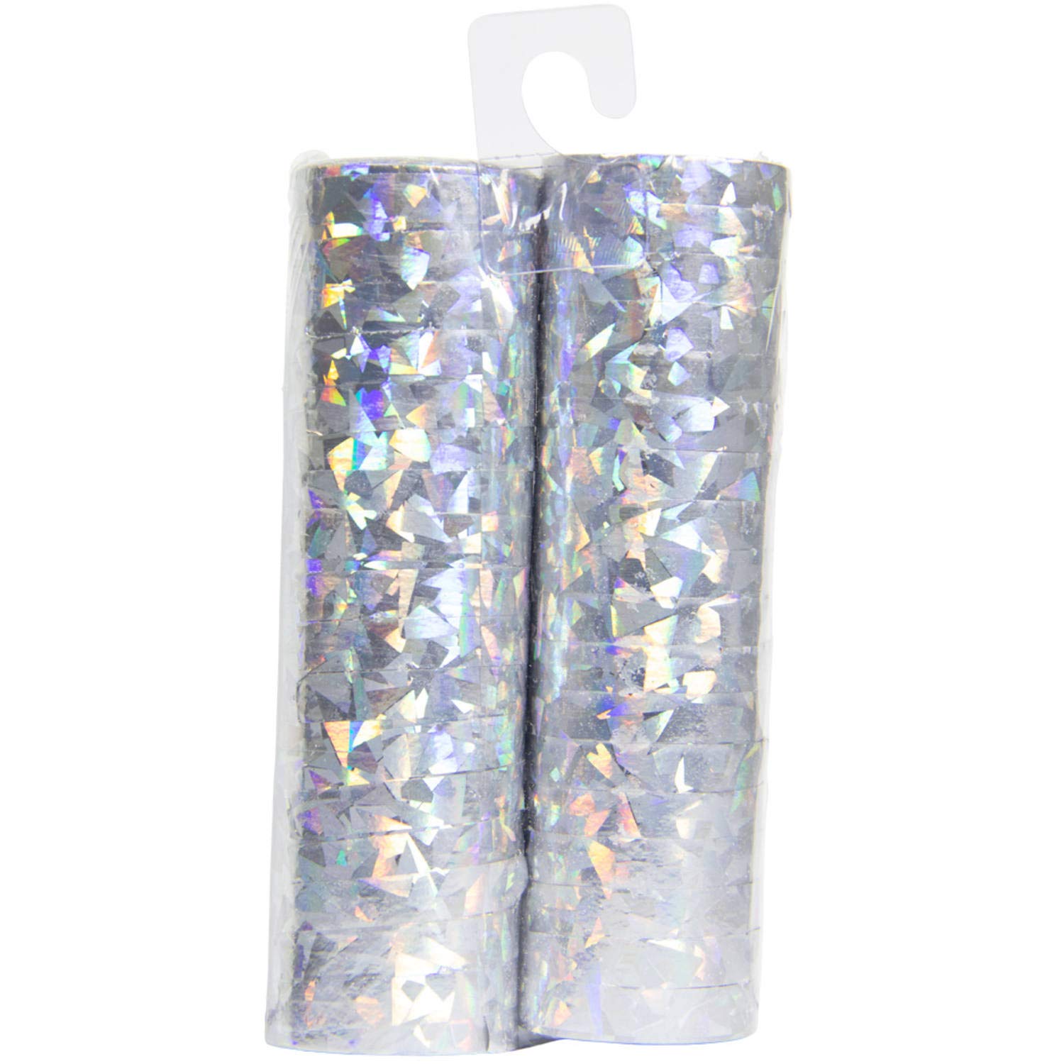 Folat 65815 - Luftschlangen - Silber holografisch - 2 Rollen mit je 18 Schlangen - 4 m lang
