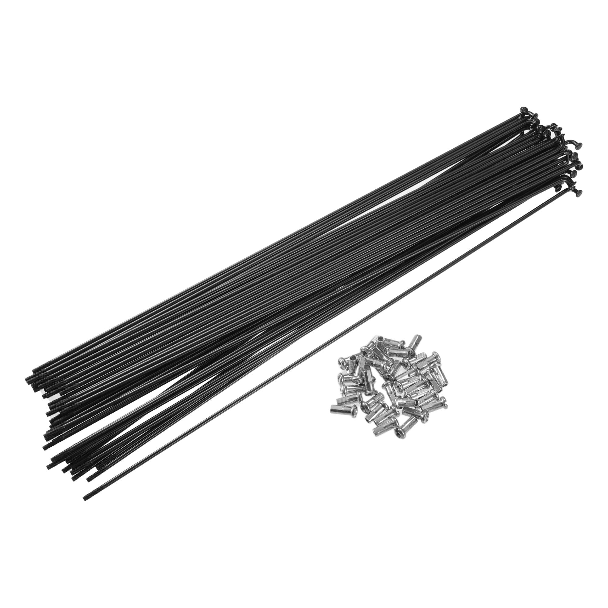 X AUTOHAUX 40 Pcs Bicycle Steel Spokes 13G Bike Spoke 290mm Length with Nipples, Black