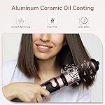 Rotating Hair Dryer Brush, Spin Brush Blow Drye 1.5 Inch &2 Inch, Hot Air Heated Round Brush for Hair Volumizer, Smooth, C-Curls|Black