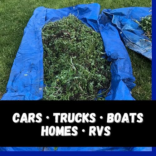 Miniatura 7 de Cubierta de lona de polietileno azul de 5 x 7 pies  5 mil de grosor  Lona 100% impermeable, resistente a los rayos UV, a prueba de rasgaduras y