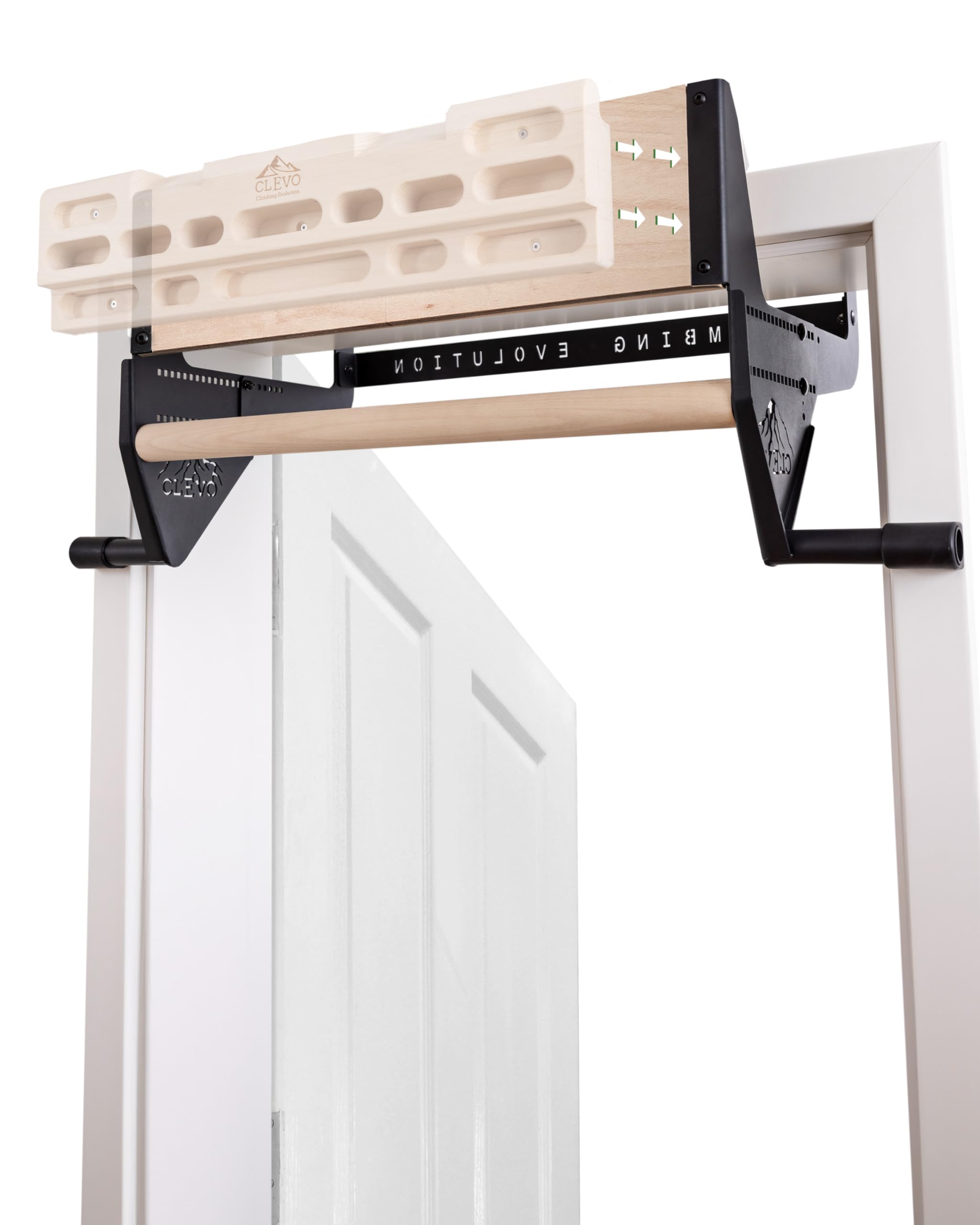 Clevo - Hangboard for climbing and bouldering - Climbing Training Board Hangboard Climbing Suspension for Door Including Pull-Up Bar Grip Strength Trainer at Home