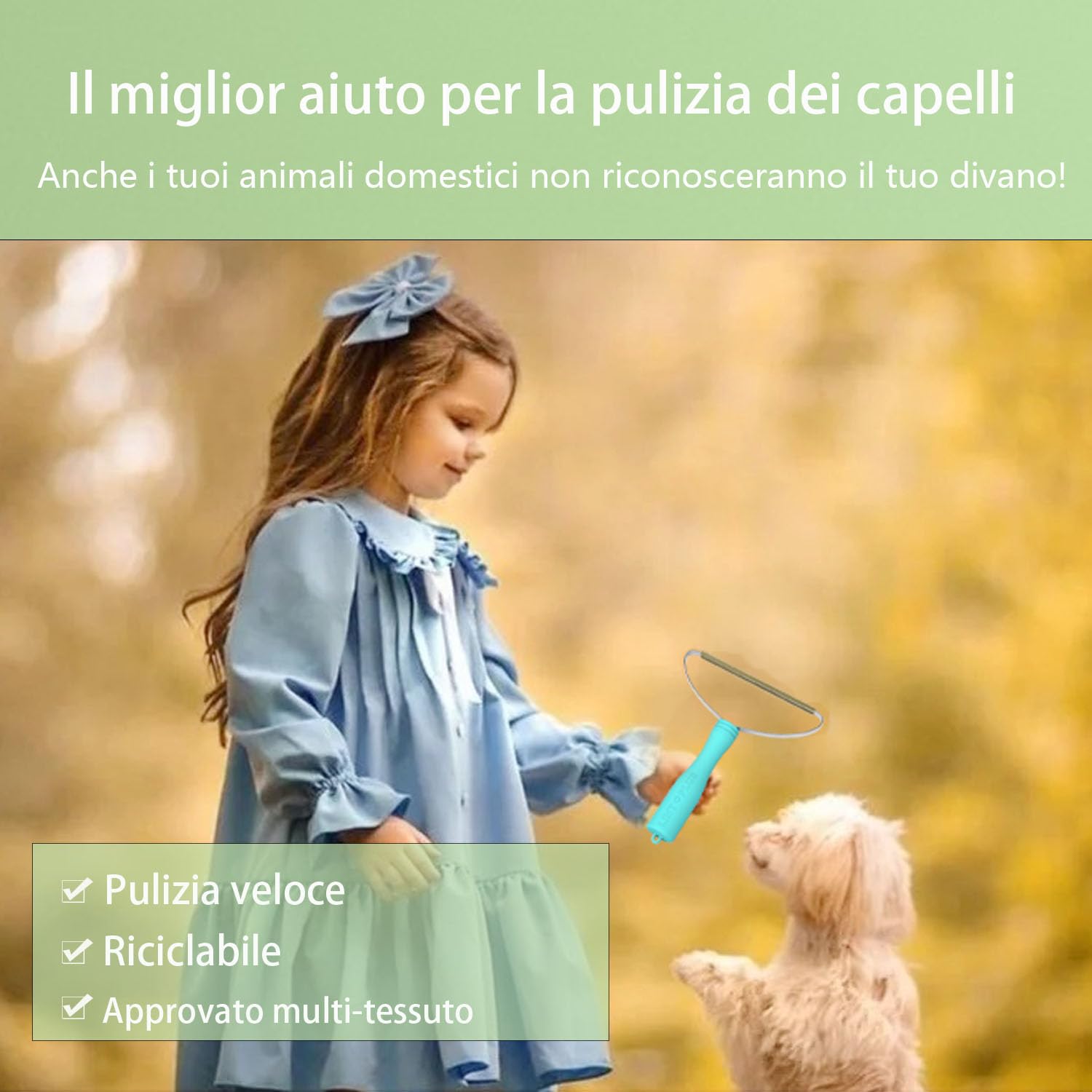 LINTPLUS spazzola togli peli animali, spazzola peli gatto e spazzola peli cane per Tappeti, Lettini per cani e Alberi tiragraffi per gatti, facile da pulire