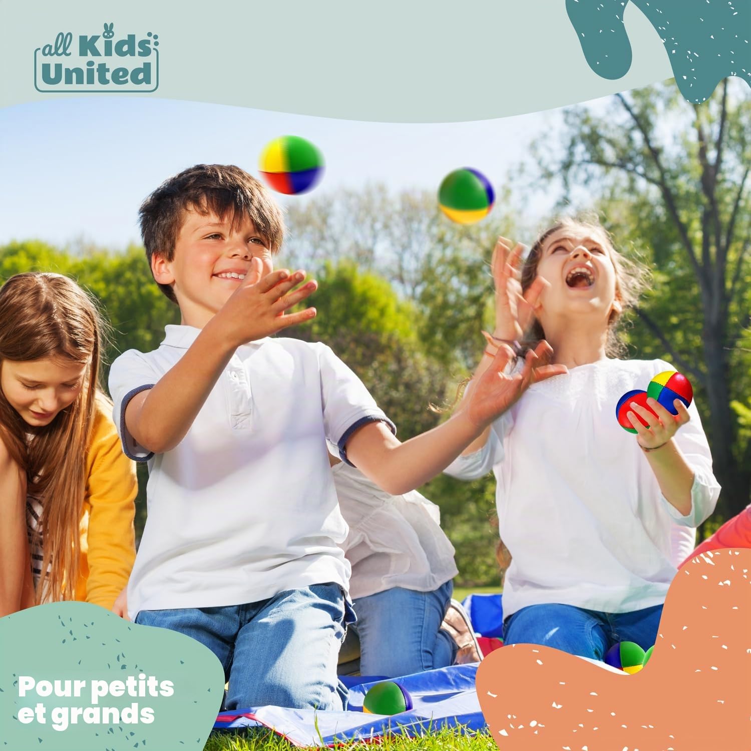 Set de 5 balles de jonglage professionnelles en sac jute pour débutants et avancés